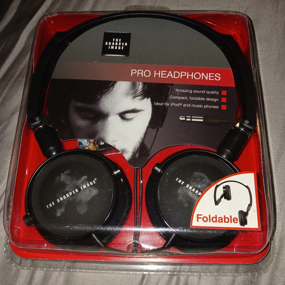 NWT! The Sharper Image Foldable Headphones